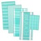 CC Home Furnishings Foodie Cotton Dish Towels and Dish Cloth - 28" - Teal and White - Set of 5